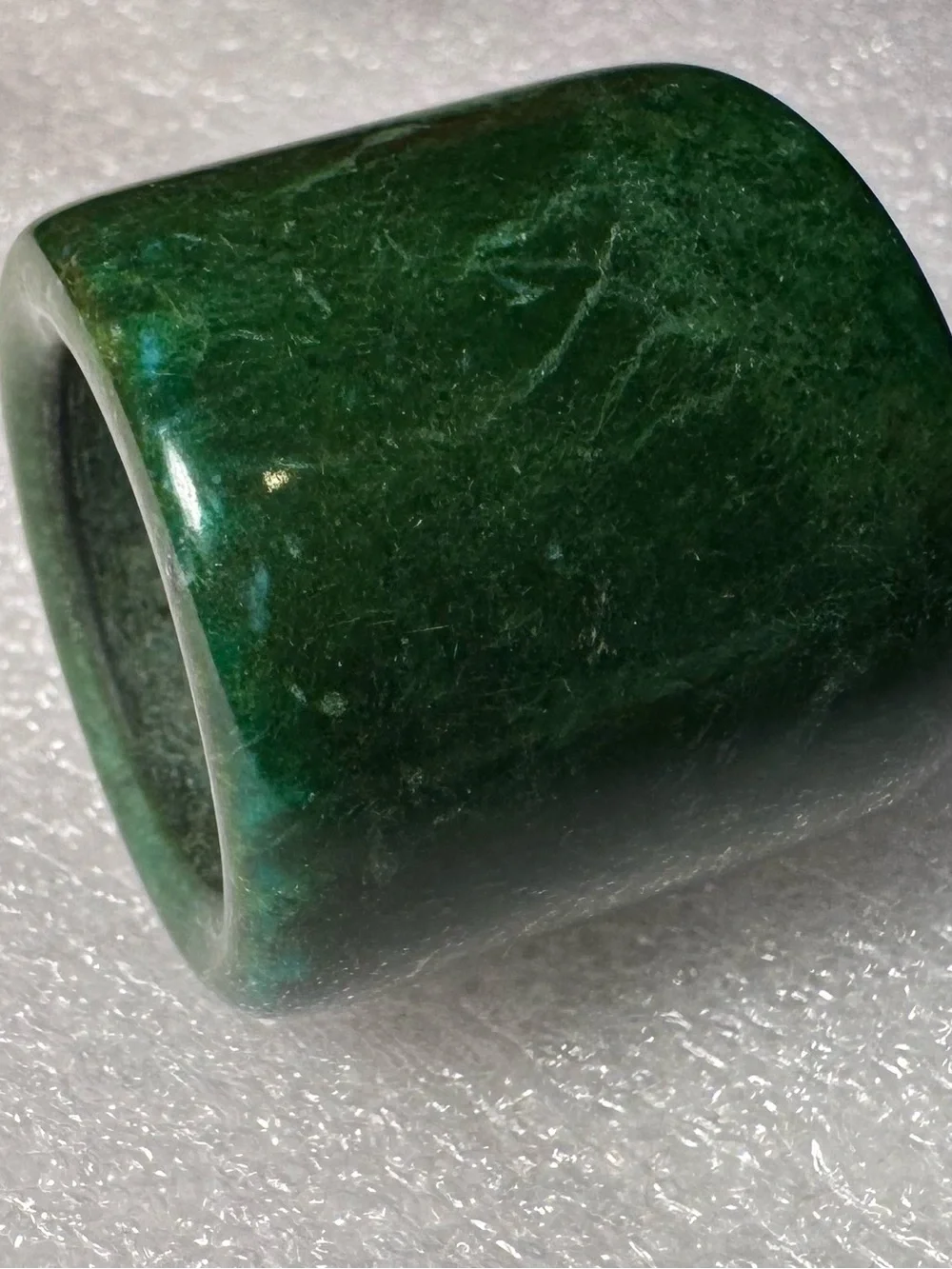 Polished Green Stone Wide Band Ring - Women Jewelry Rings